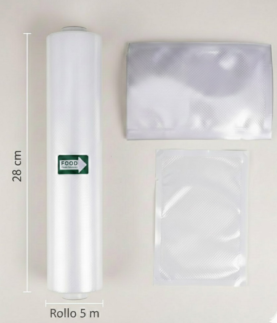 Rollos de Bolsas para Envasar al Vacío 5 m | Anchos 12-28 cm (Corte a Medida)