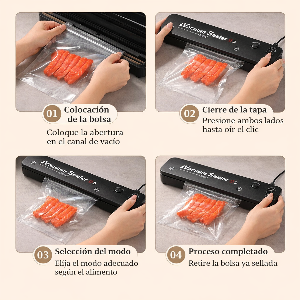Envasadora al vacío automática 28 cm (220V) + 10 bolsas | Envío GRATIS 48–72h España
