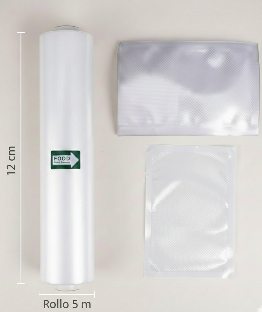 Rollos de Bolsas para Envasar al Vacío 5 m | Anchos 12-28 cm (Corte a Medida)