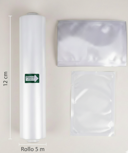 Rollos de Bolsas para Envasar al Vacío 5 m | Anchos 12-28 cm (Corte a Medida)