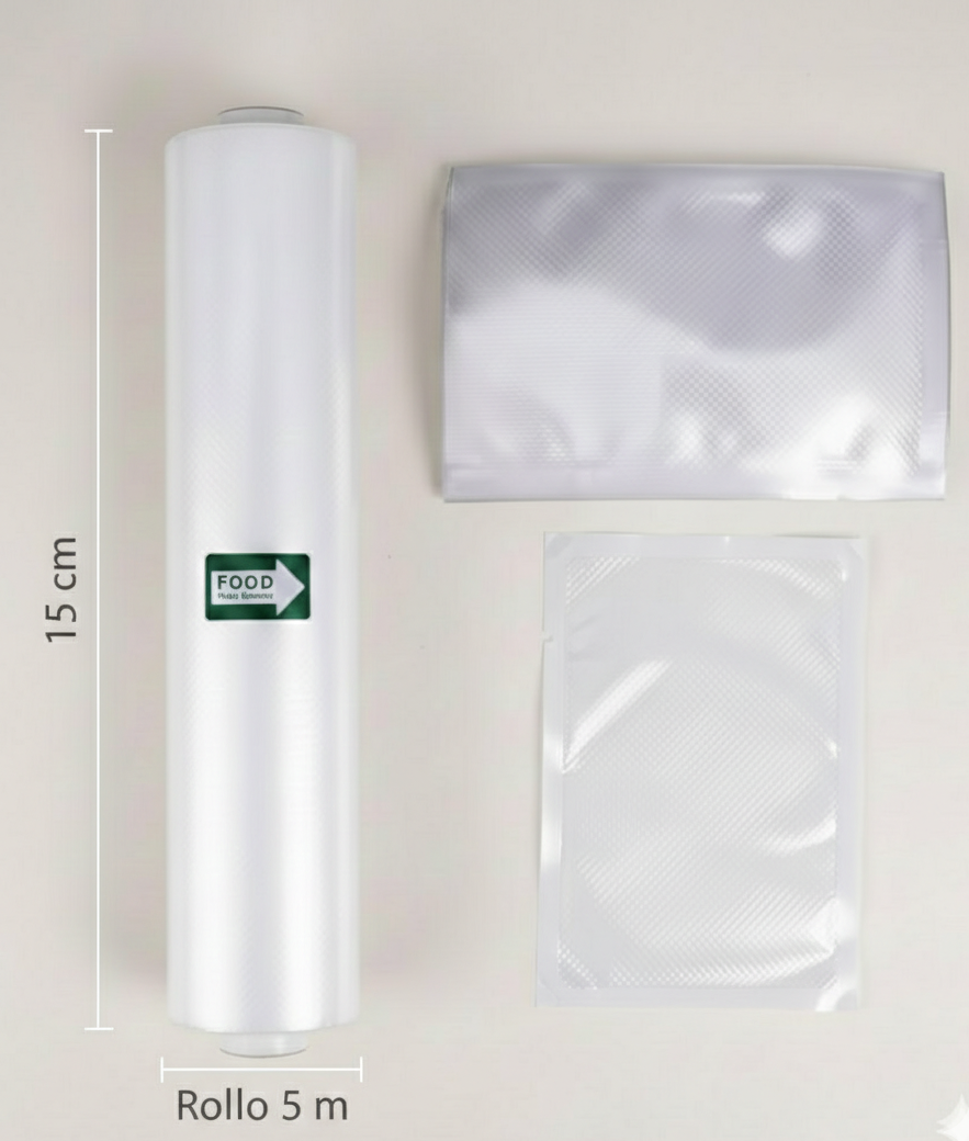 Rollos de Bolsas para Envasar al Vacío 5 m | Anchos 12-28 cm (Corte a Medida)