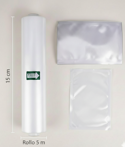 Rollos de Bolsas para Envasar al Vacío 5 m | Anchos 12-28 cm (Corte a Medida)