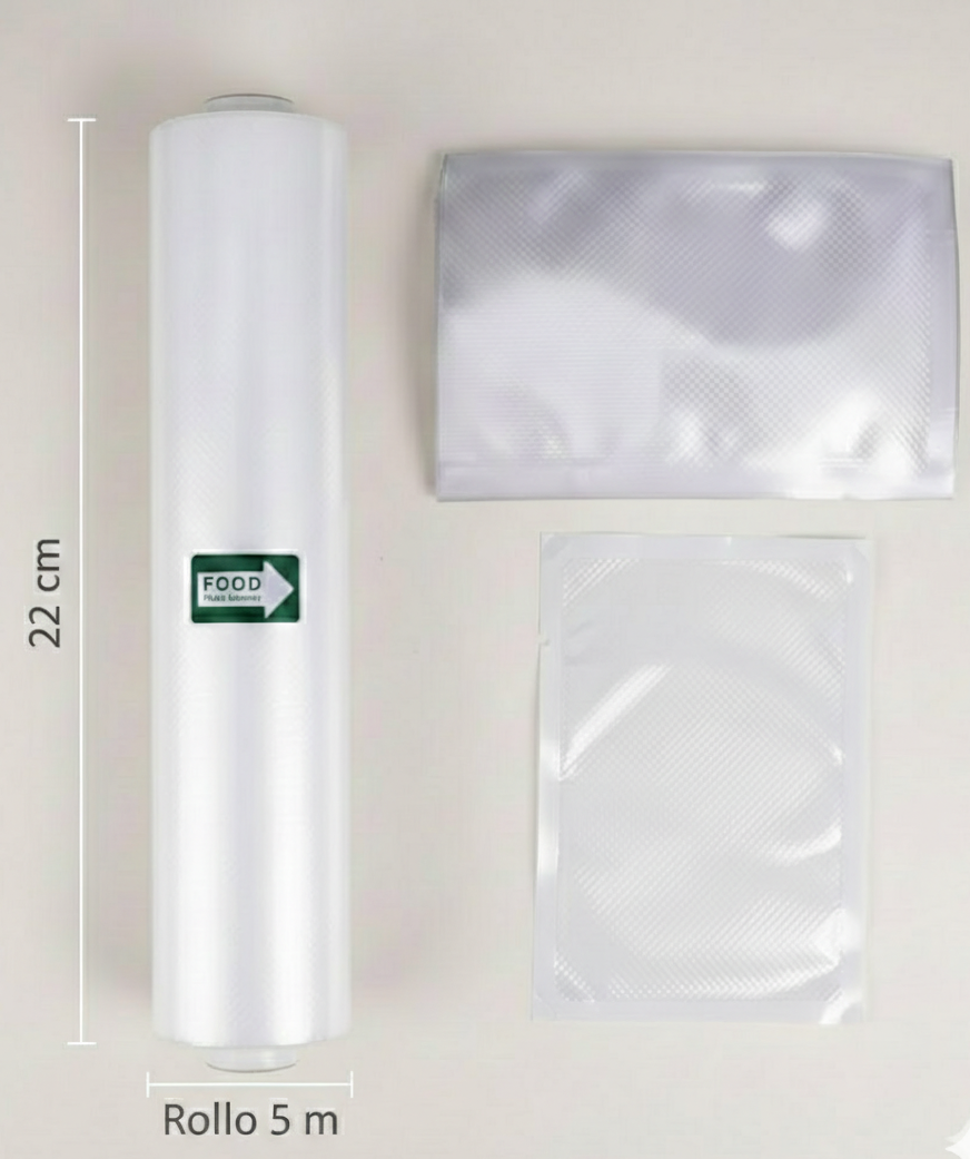 Rollos de Bolsas para Envasar al Vacío 5 m | Anchos 12-28 cm (Corte a Medida)