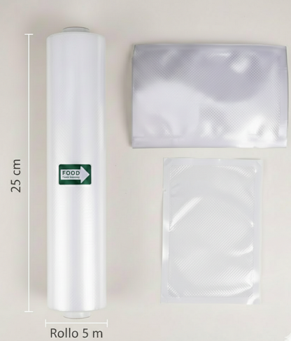 Rollos de Bolsas para Envasar al Vacío 5 m | Anchos 12-28 cm (Corte a Medida)